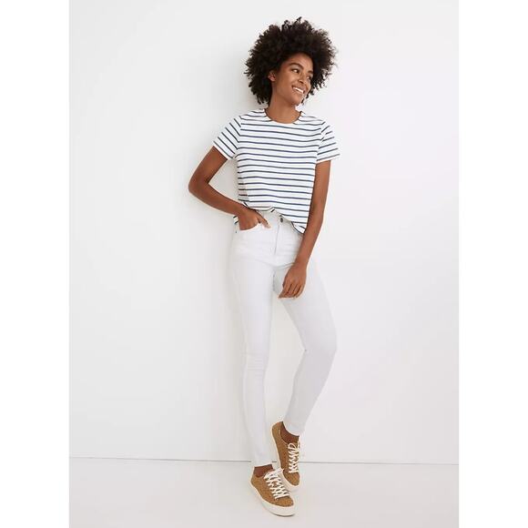 Madewell Denim - Madewell 10" High-Rise Skinny Jeans Pure White Women's Size 31 Style #AJ233